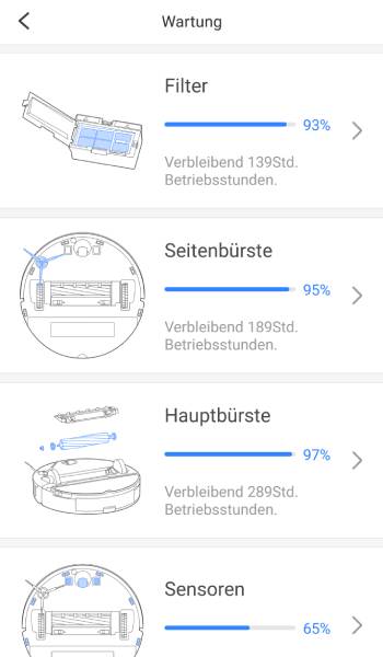 In der App werden Sie rechtzeitig an notwendige Wartungen erinnert.