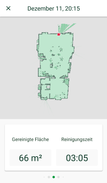 So sieht ein Bericht einer abgeschlossenen Reinigungsaufgabe aus.