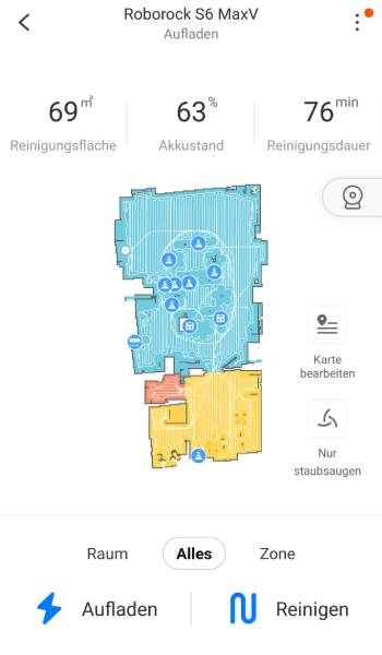 Die Abbildung zeigt das Hauptmenü der App.