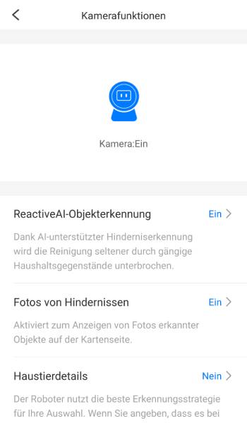 Auf Wunsch lassen sich die Kamerafunktionen auch ausschalten.