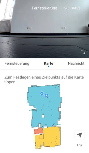 Der Roboter lässt sich mit aktivierter Remote-Anzeige auch per Pin-and-Go steuern.