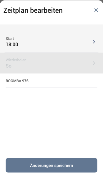 In der Zeitplanung können Sie für jeden Tag eine beliebige Startzeit einstellen, zu der der Roboter dann automatisch zu saugen beginnt.