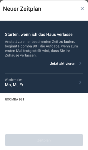 Wird der Roboter entsprechend verknüpft, kann er automatisch mit der Reinigung beginnen, wenn Sie das Haus verlassen.