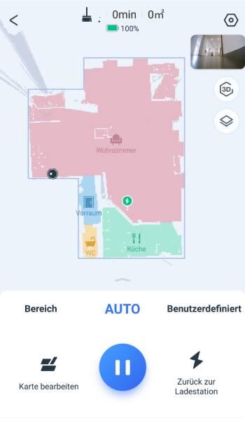 Über die Kamera können Sie ihr eigenes Zuhause aus der Sicht des Roboters betrachten.