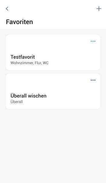 Für mehr Komfort können auch Favoriten mit zu reinigenden Räumlichkeiten abgespeichert werden, die dann jederzeit blitzschnell gestartet werden können.