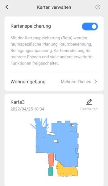 In der App können Karten von bis zu vier ganzen Etagen abgespeichert werden.