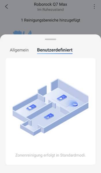 Es ist sogar möglich, für jeden Raum individuelle Reinigungseinstellungen abzuspeichern.