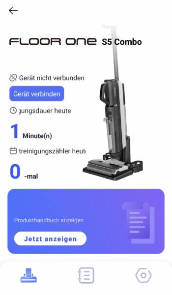 Das Gerät kann mit der Tineco App verbunden werden.