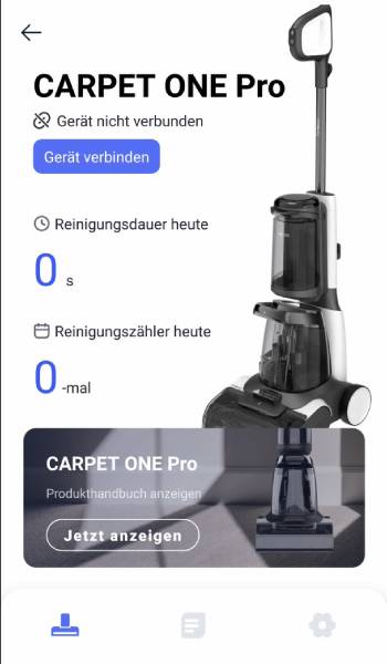 In der App sind einige Infos ersichtlich. Unter anderem findet man hier auch das digitale Produkthandbuch.