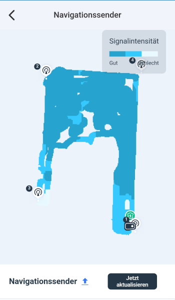 Die Signalstärke der Sendemasten kann per App überprüft werden.