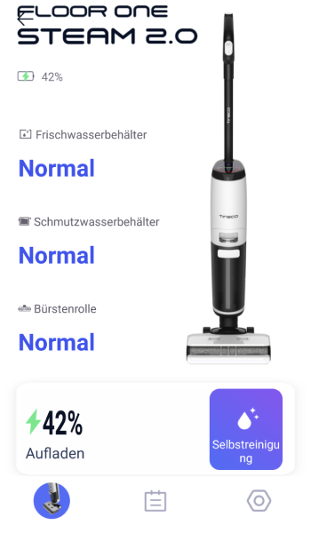 Die App bietet einen gute Übersicht über das Gerät.