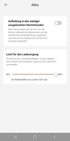 Anpassbare Akkuleistung