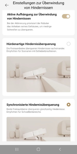 Hürdenartige oder synchrone Hindernisüberwindung