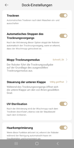 Dock-Einstellungen