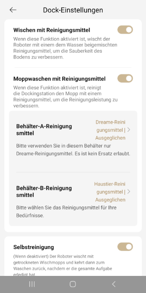Festlegung der Reinigungsmittel-Dosierung