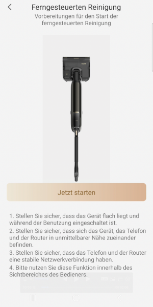 Ferngesteuerte Reinigung möglich