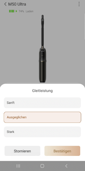 Der Selbstantrieb kann in drei Stufen variiert werden