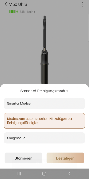 Man kann den Standard-Modus beliebig festlegen