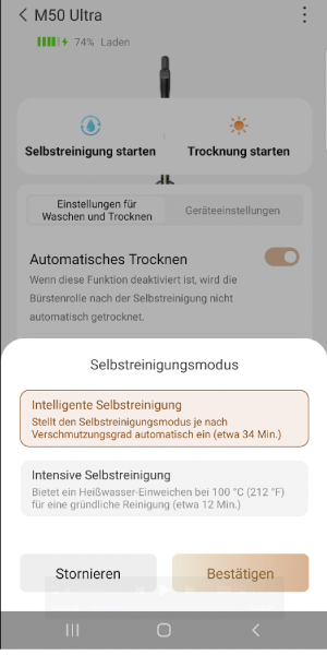 Zwei verschiedene Selbstreinigungen möglich