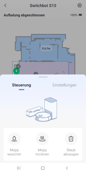 In den Station-Einstellungen lassen sich Entleerung und Walzenpflege steuern.