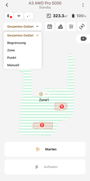 Verschiedene Mäh-Möglichkeiten