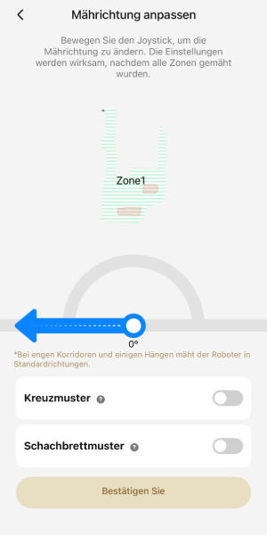 Mährichtung einstellen