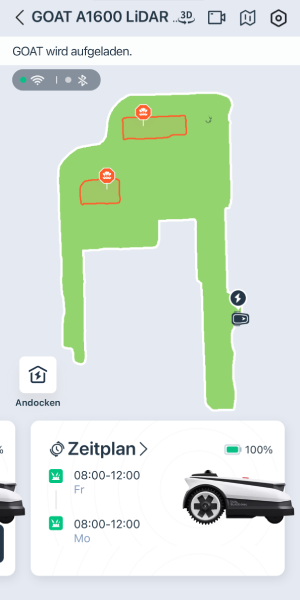Durch die Zeitplanung wird die Rasenpflege komplett automatisiert