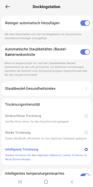 Einstellungen Dockingstation