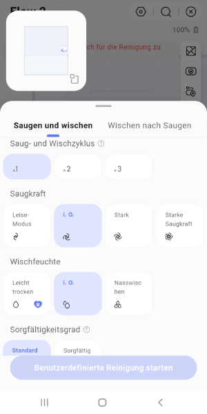 Reinigungseinstellungen festlegen