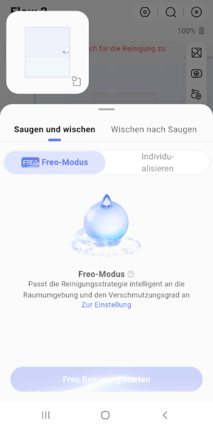 Im Freo-Modus entscheidet die KI des Roboters selbst
