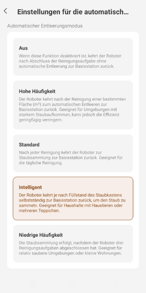 Entleerungsmodus