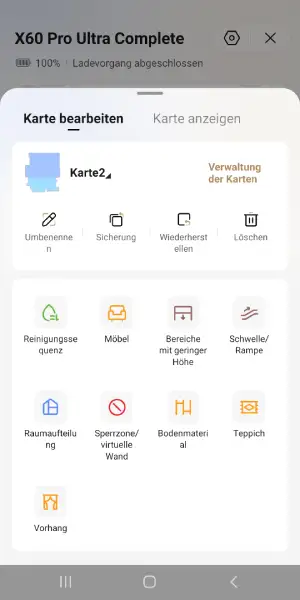 Räume lassen sich umbenennen, teilen, zusammenlegen und mit individuellen Reinigungsvorgaben versehen.