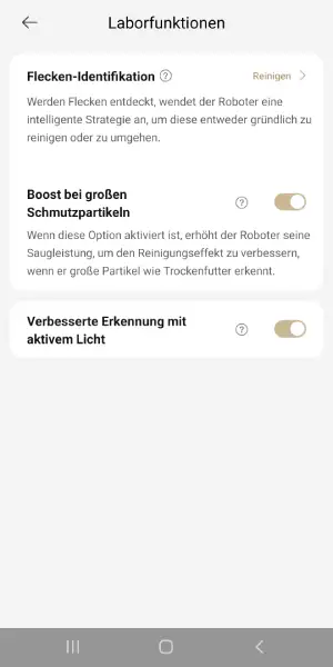 Der X60 erkennt Flecken, Flüssigkeiten und Schmutzpartikel automatisch und passt seine Reinigung daran an.
