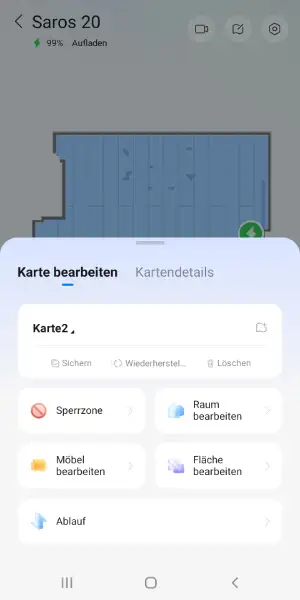 Räume können umbenannt, geteilt, zusammengelegt oder anderweitig bearbeitet werden.