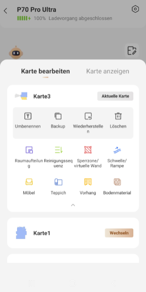 Möglichkeiten der Kartenbearbeitung