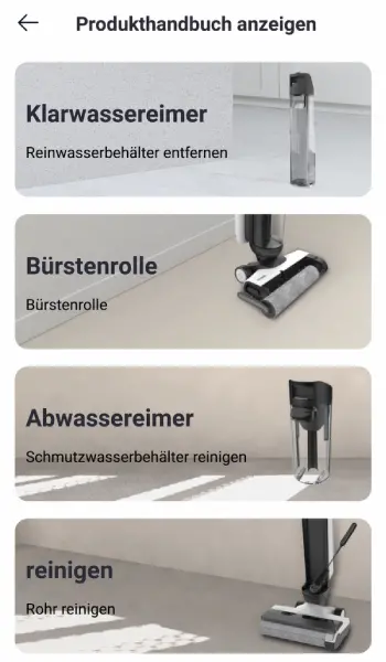 Hauptsächlich besteht die App aus einem Produkthandbuch in dem sich verschiedene Tutorials finden.