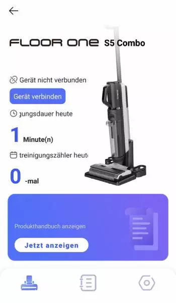 Das Gerät kann mit der Tineco App verbunden werden.