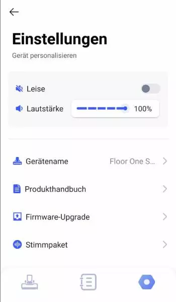 In den Einstellungen kann unter anderem die Lautstärke der Sprachausgaben festgelgt werden.
